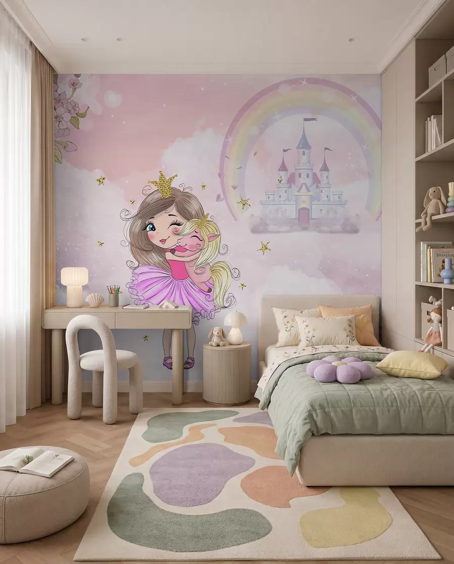 murais de parede A princesa e o seu unicórnio u95401
