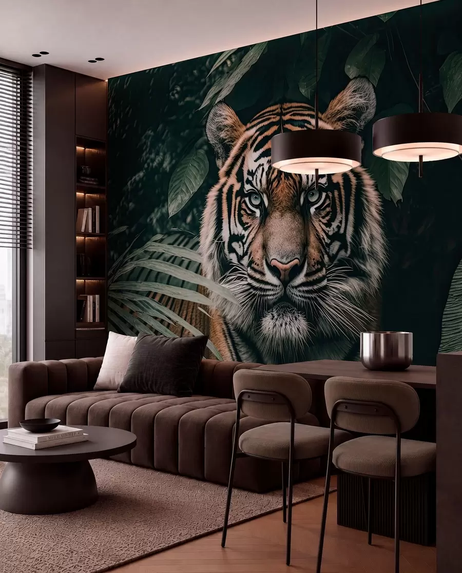 murais de parede Tigre na floresta tropical u95619
