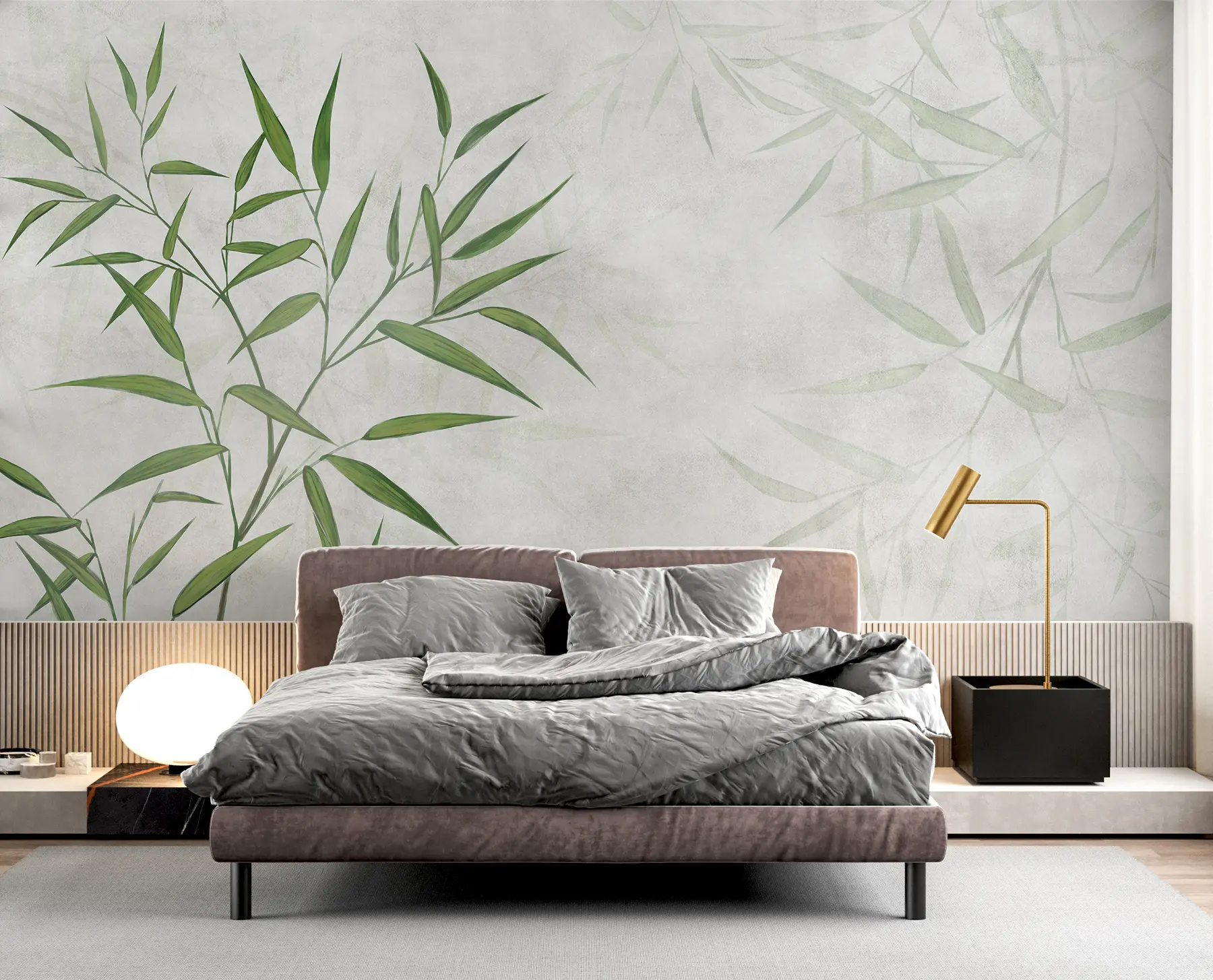 murais de parede folhas de bambu u95921