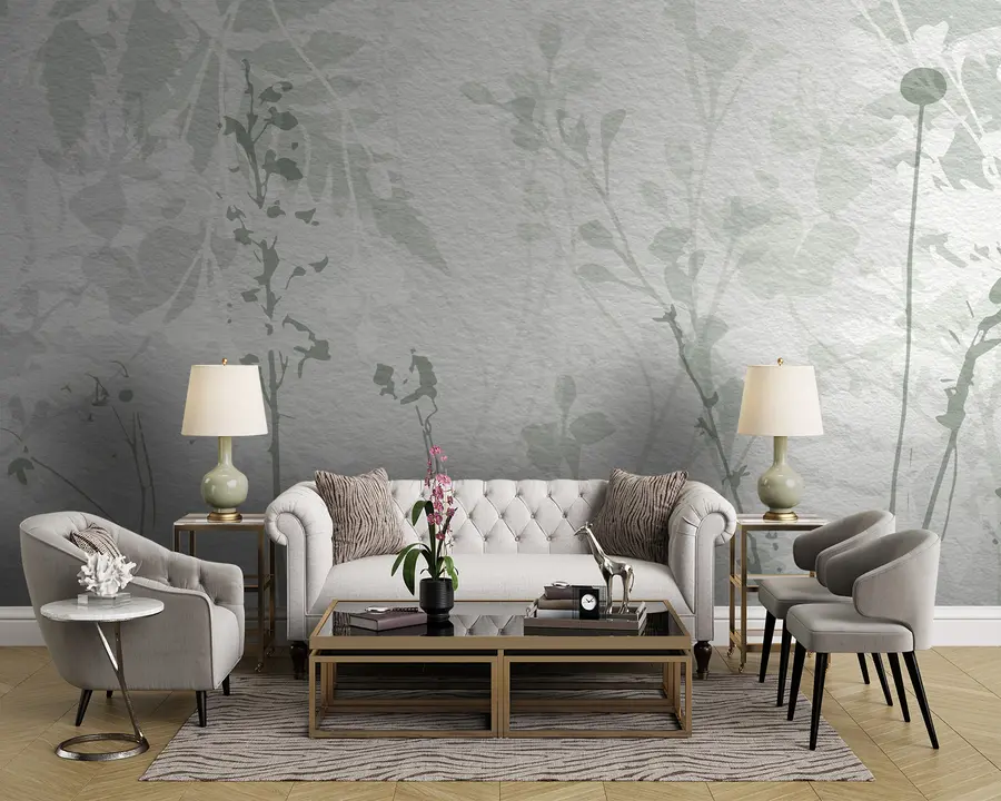 murais de parede Fundo floral aquarela em tons de bege u96104