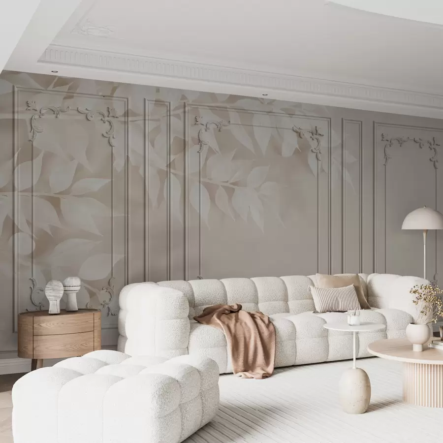 murais de parede Painéis Boiserie clássicos ingleses com folhas u96165