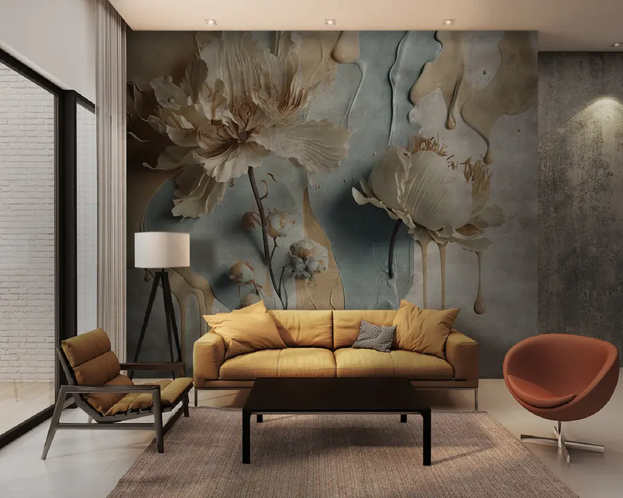 murais de parede Flores e manchas de tinta u95662