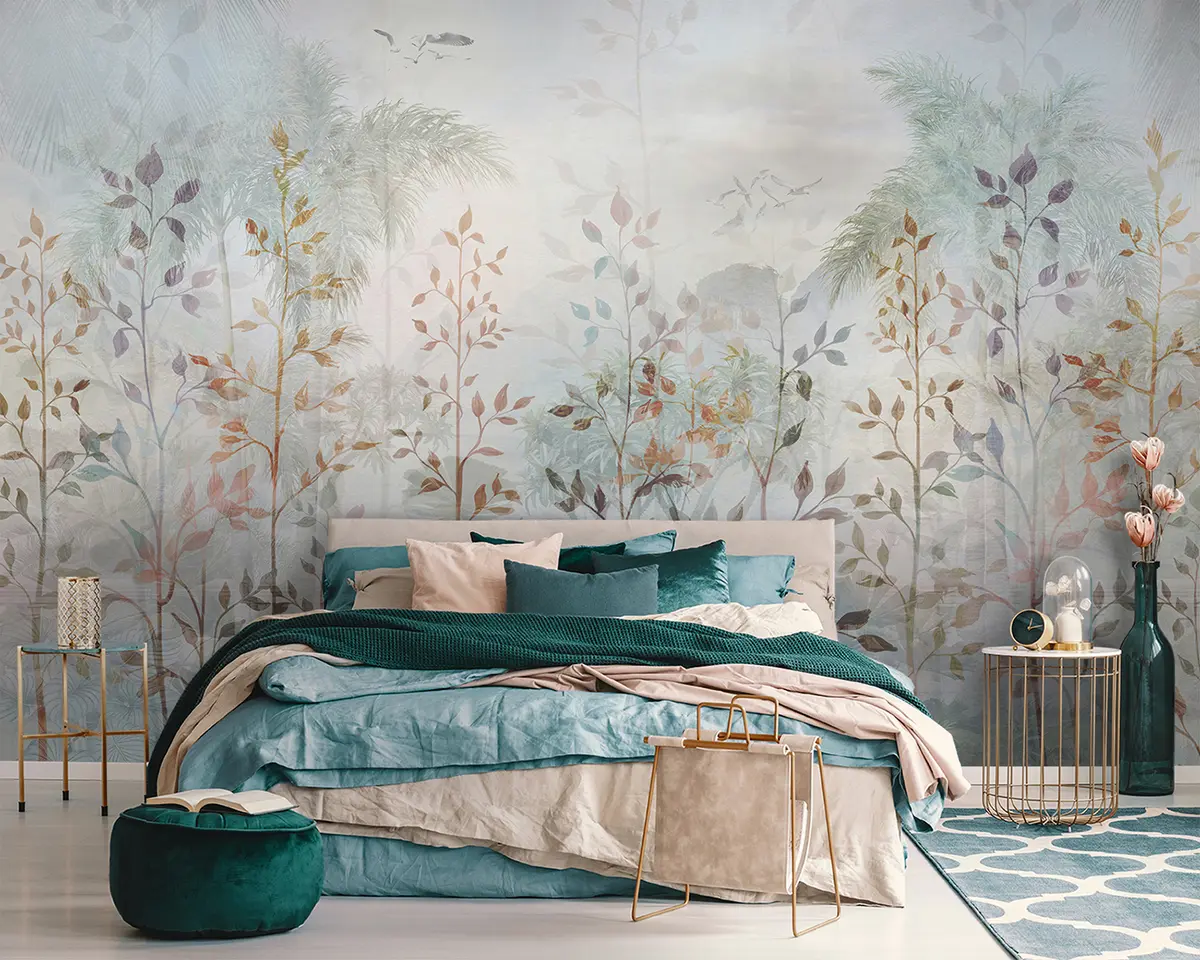 murais de parede Paisagem com plantas e árvores u96446