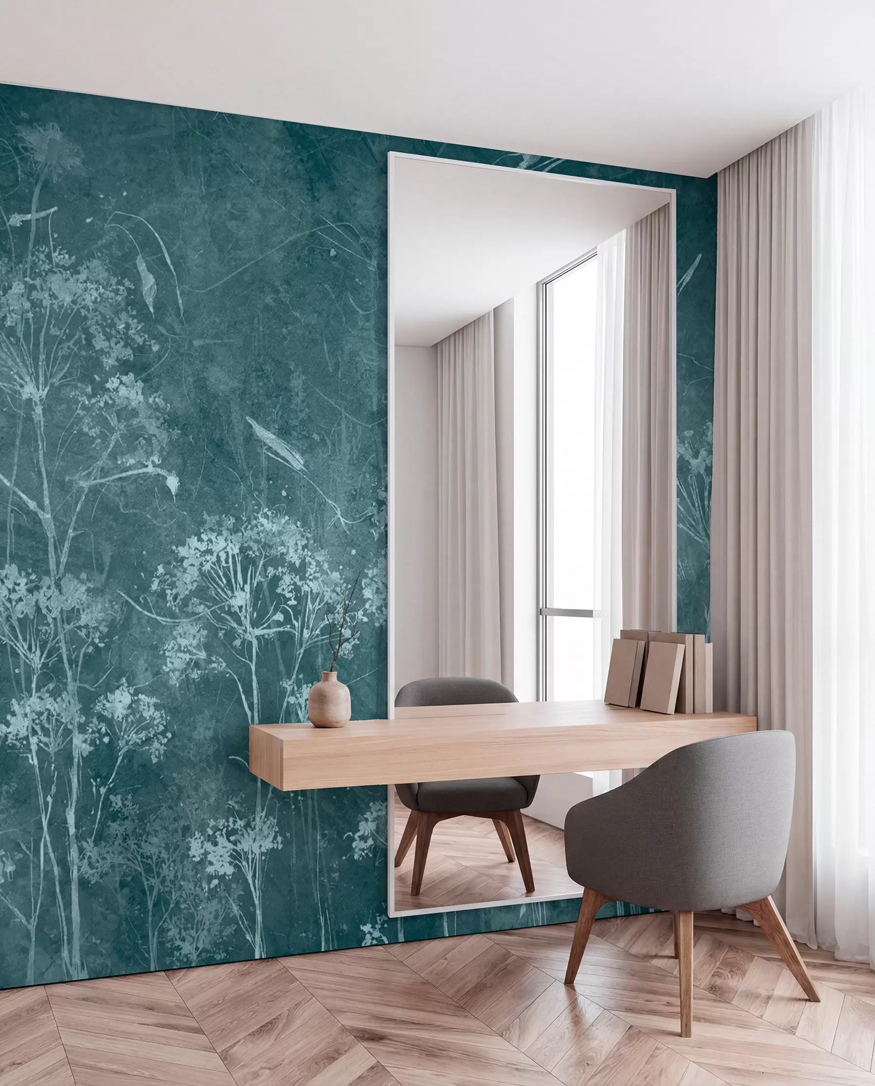 murais de parede Flores silvestres em estilo grunge u96551