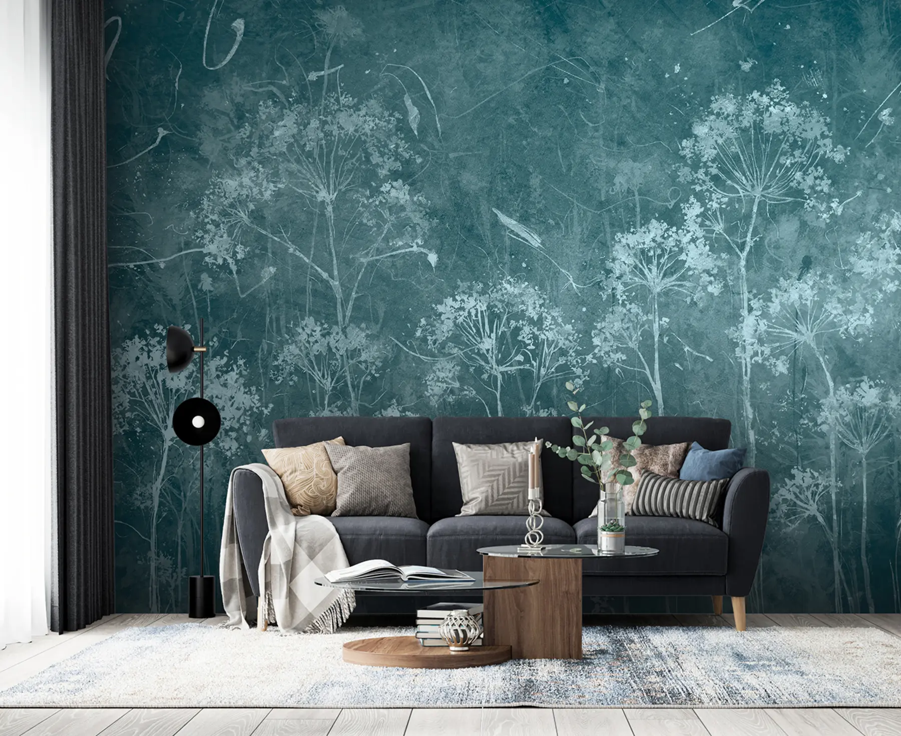murais de parede Flores silvestres em estilo grunge u96551