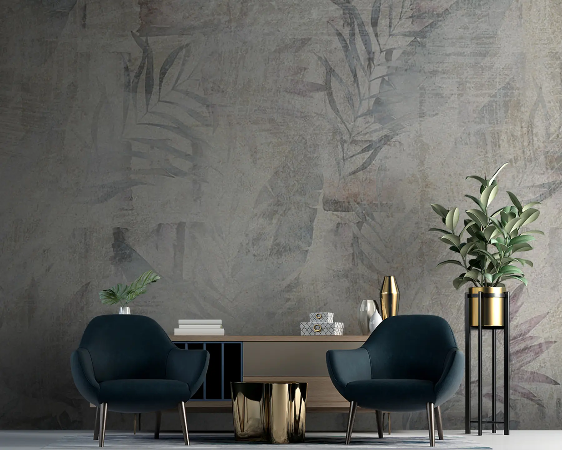 murais de parede Loft trópicos em aquarela u96807