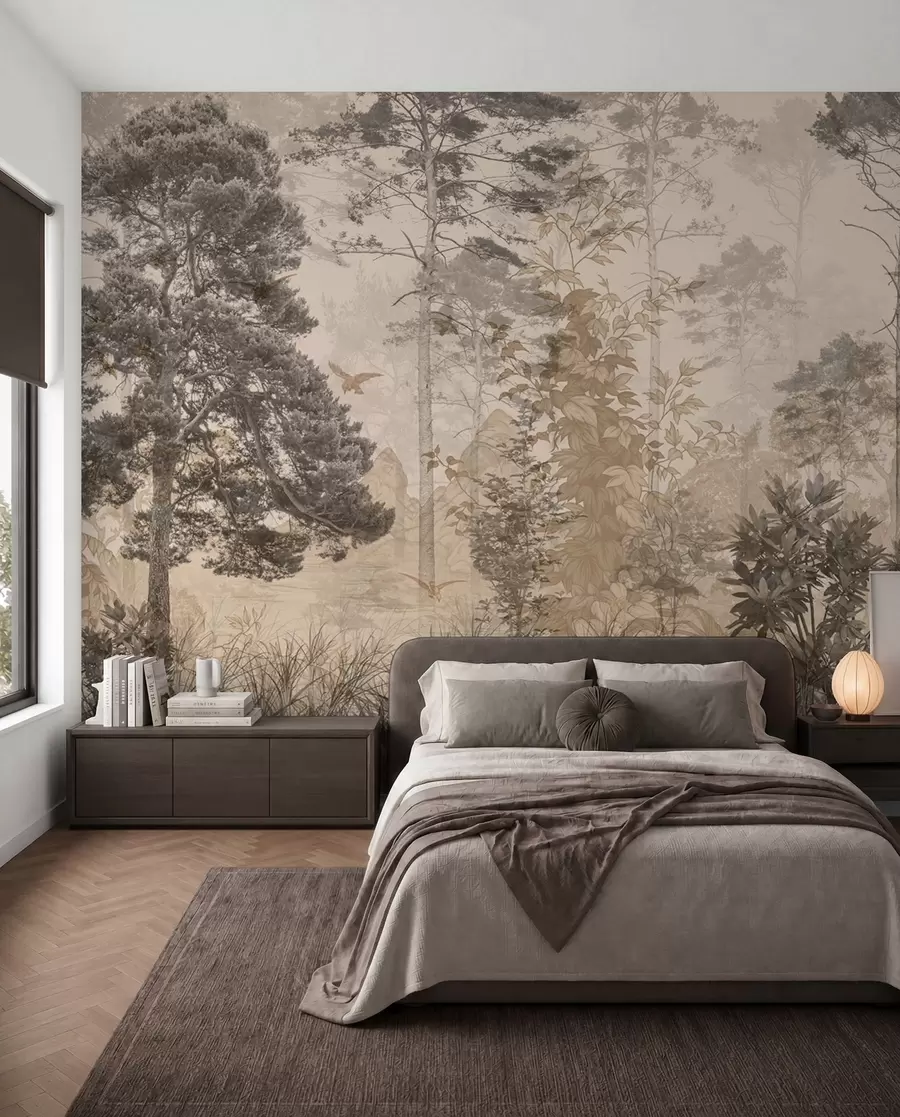 murais de parede Floresta em estilo grunge u97057