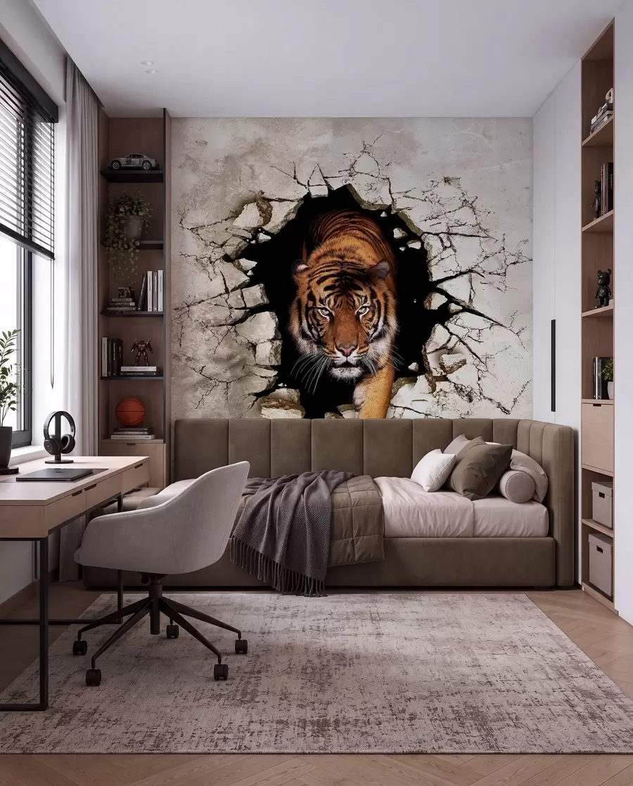 murais de parede tigre 3D u97031