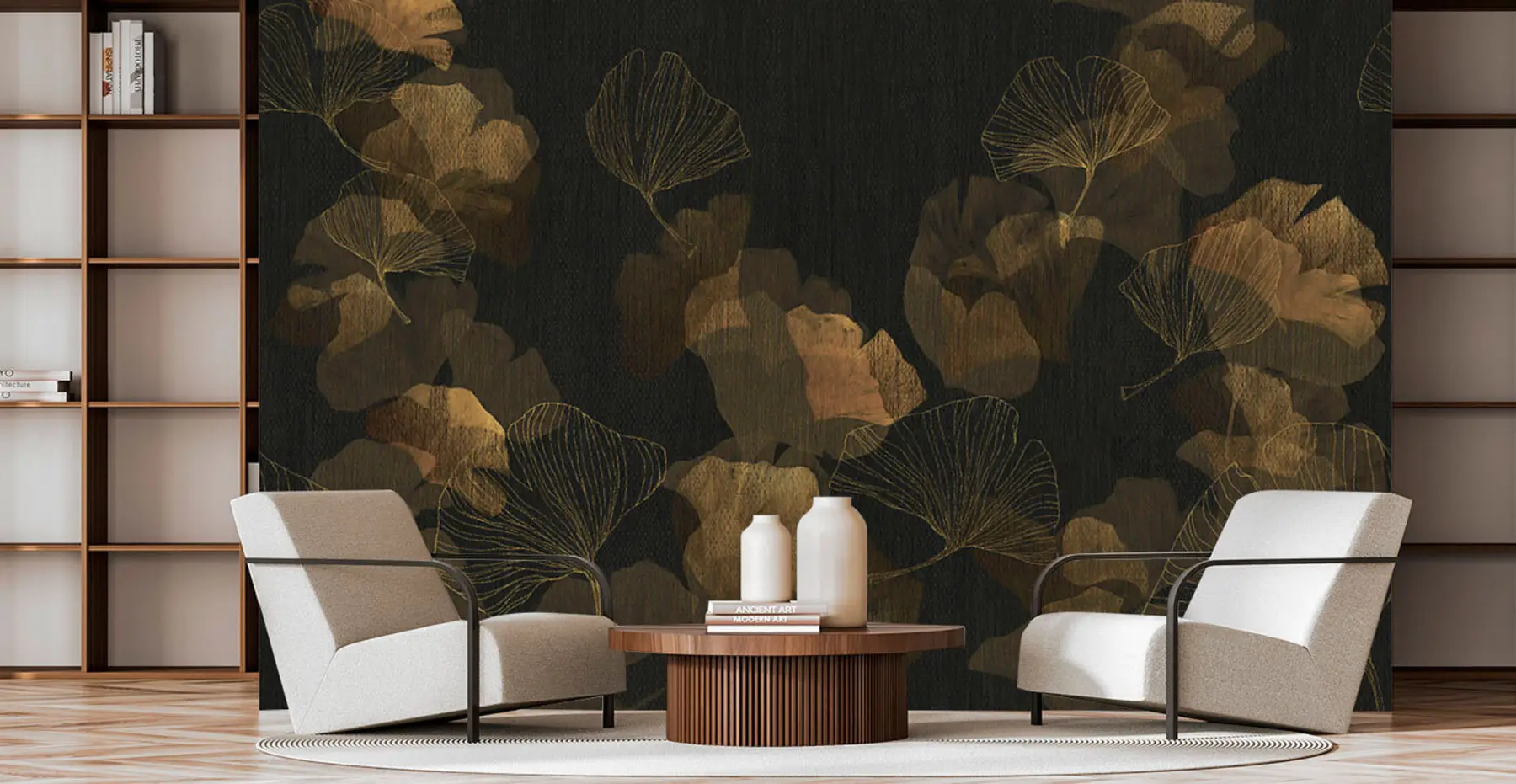 murais de parede Folhas de ginko populares u97142