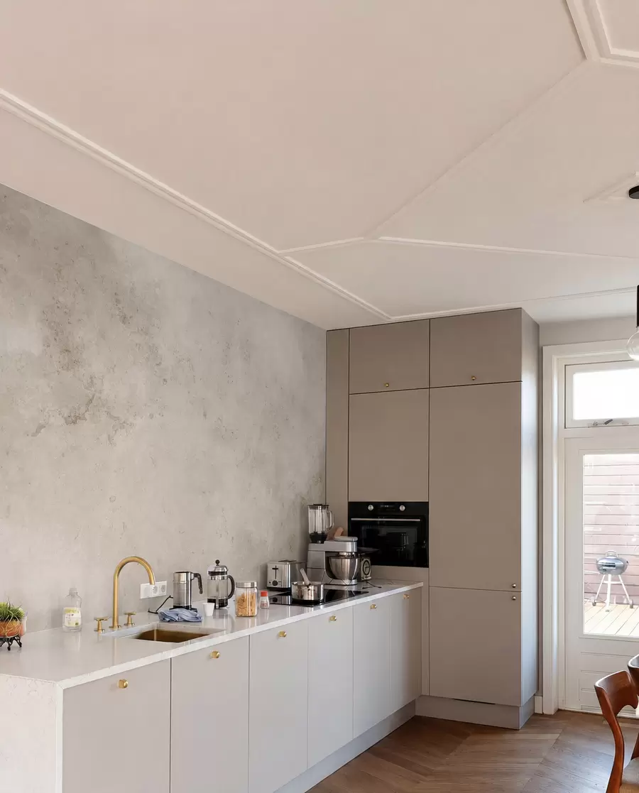 murais de parede Muro de concreto bege u97236