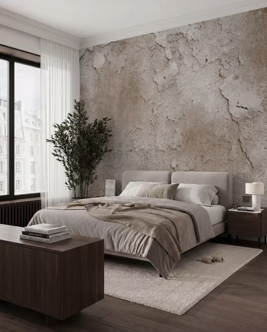 murais de parede Muro de concreto marrom com arestas u97237