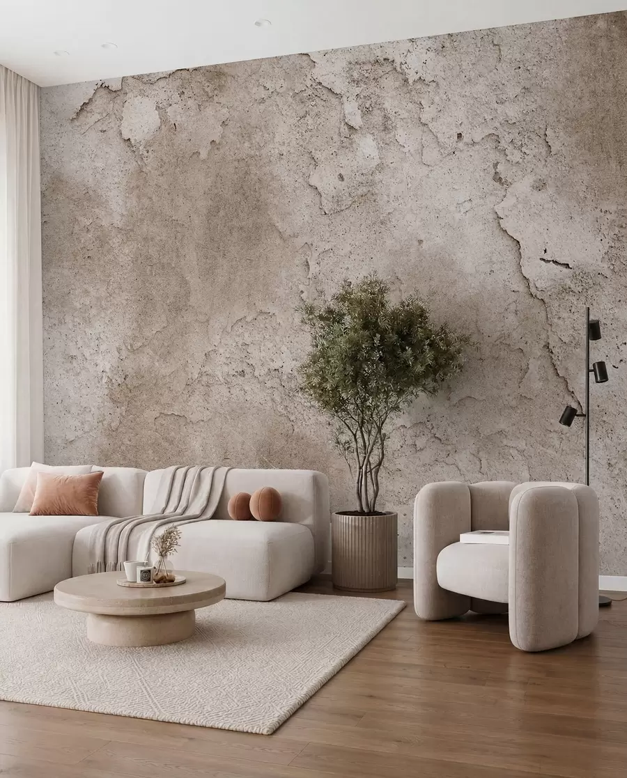 murais de parede Muro de concreto marrom com arestas u97237