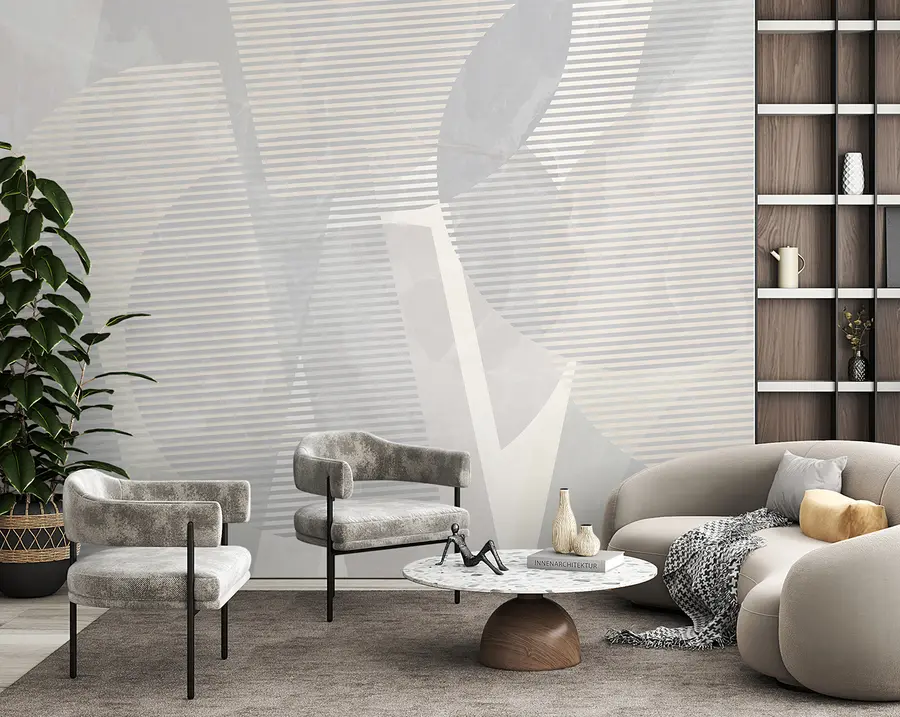 murais de parede Abstração geométrica sobre fundo de mármore em tons pastel u95373