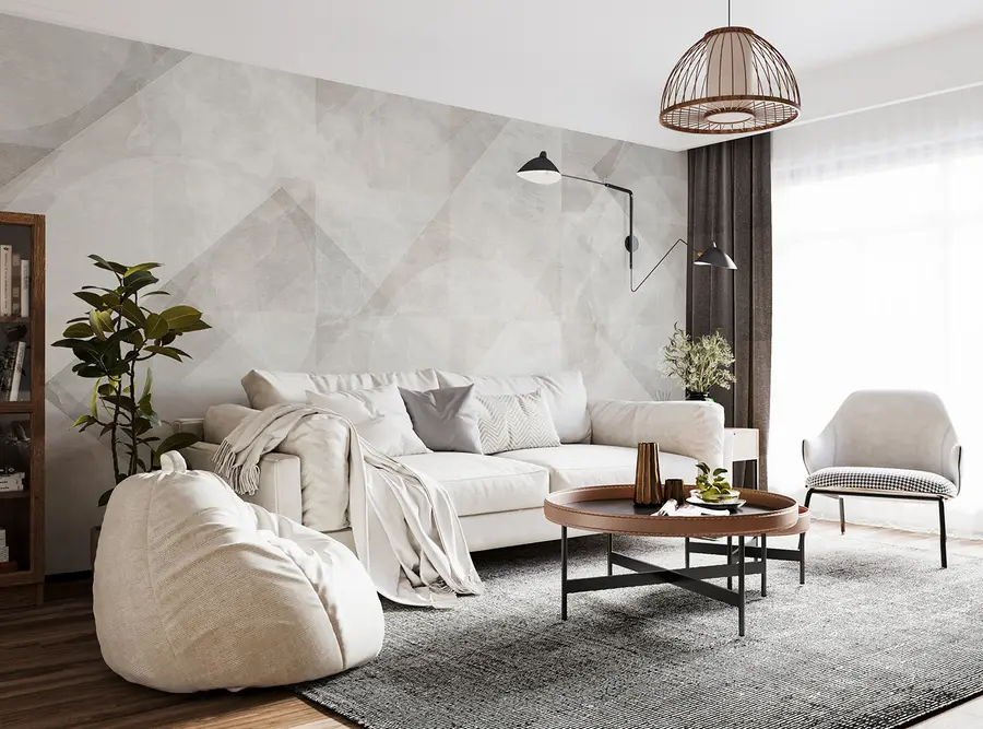 murais de parede Abstração geométrica sobre fundo de mármore em tons pastel u97269