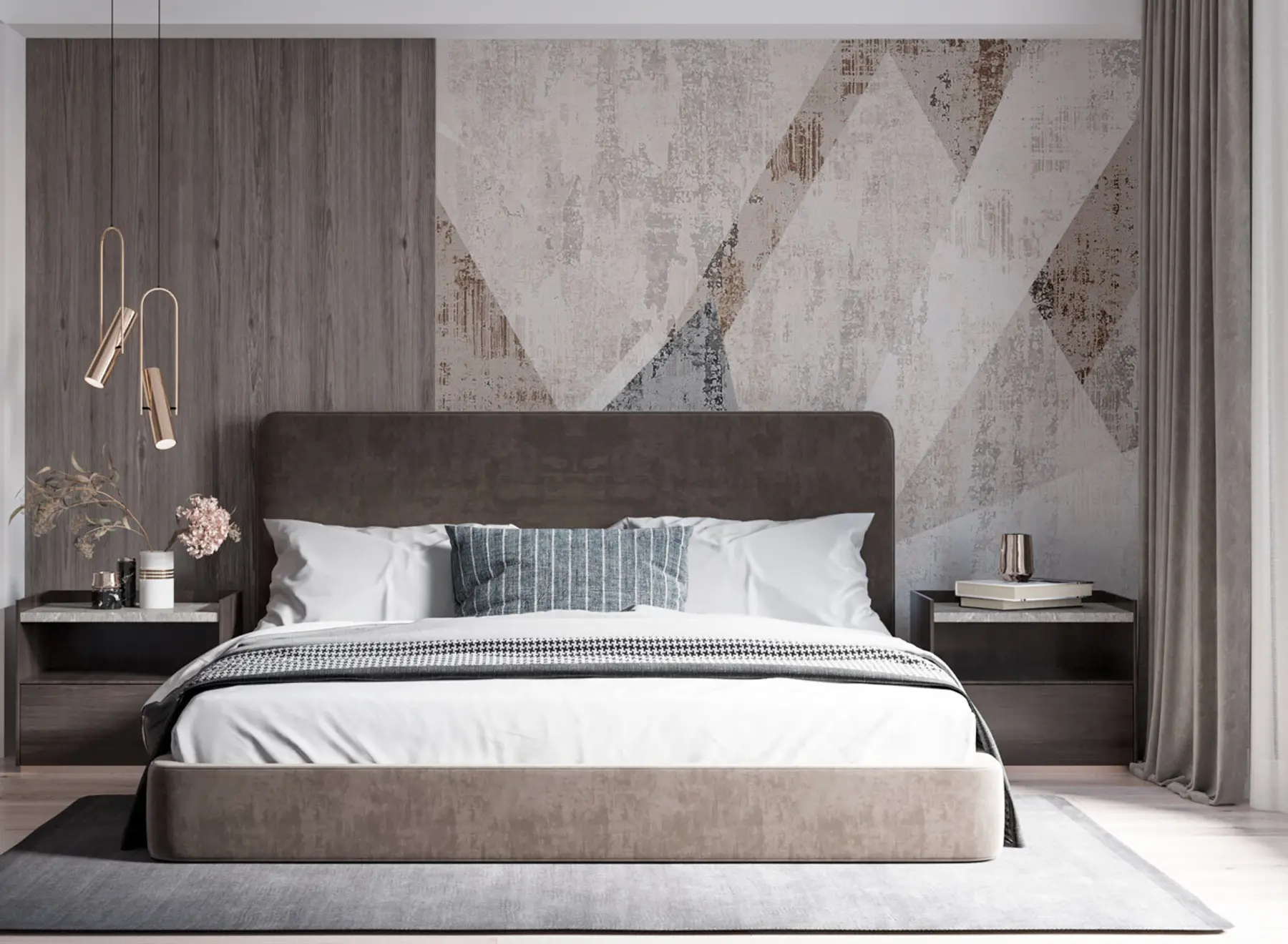 murais de parede Formas geométricas modernas de triângulos no estilo loft grunge u97203