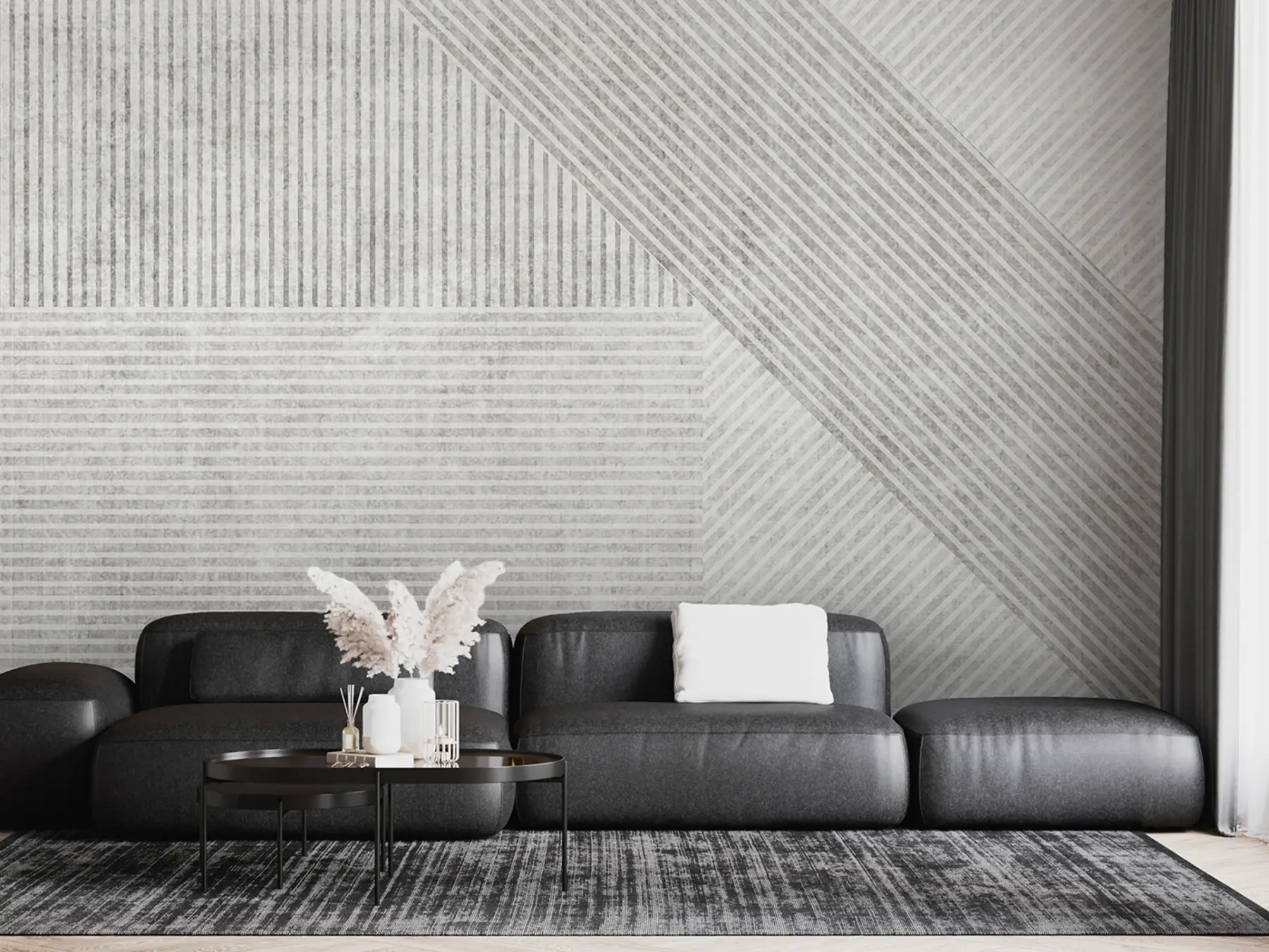 murais de parede Linhas geométricas vintage u96331