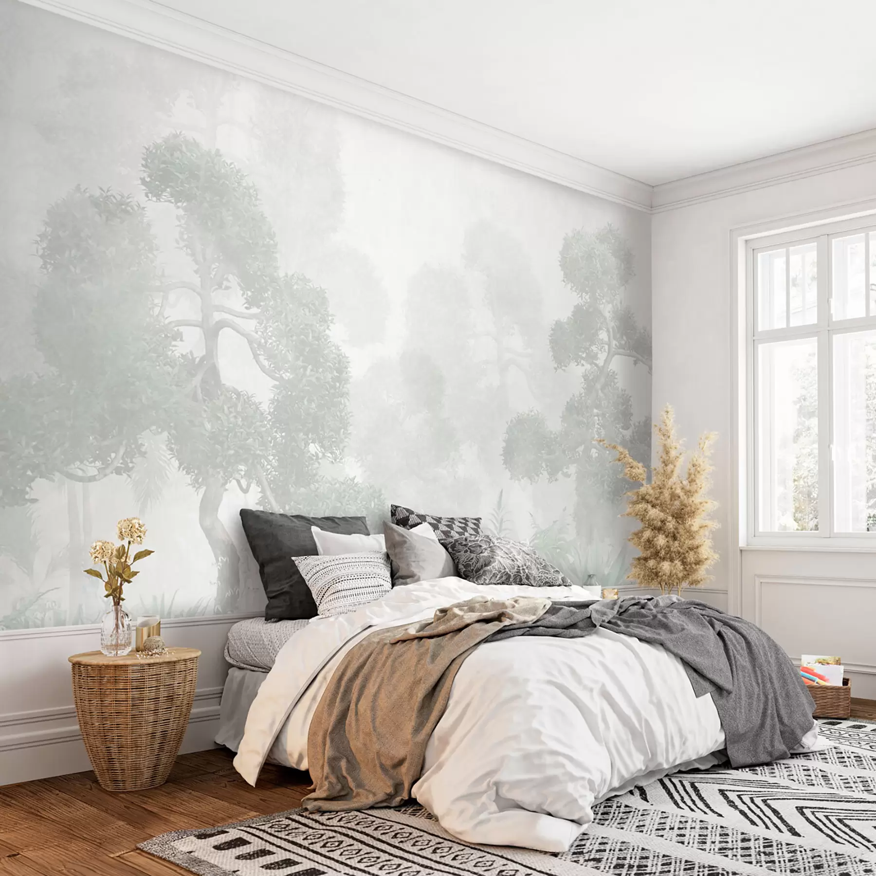 murais de parede Árvores e folhas tropicais u97399