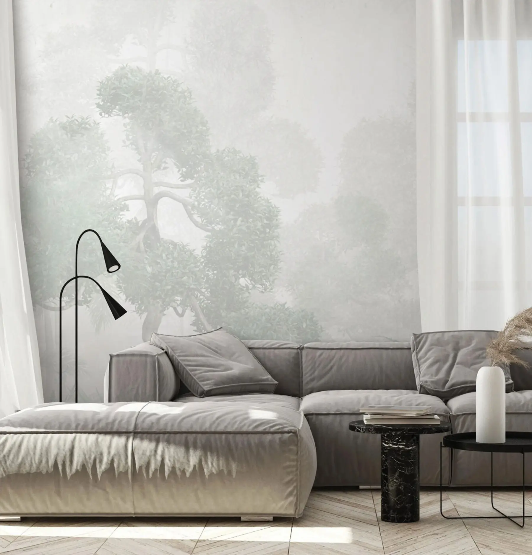 murais de parede Árvores e folhas tropicais u97399