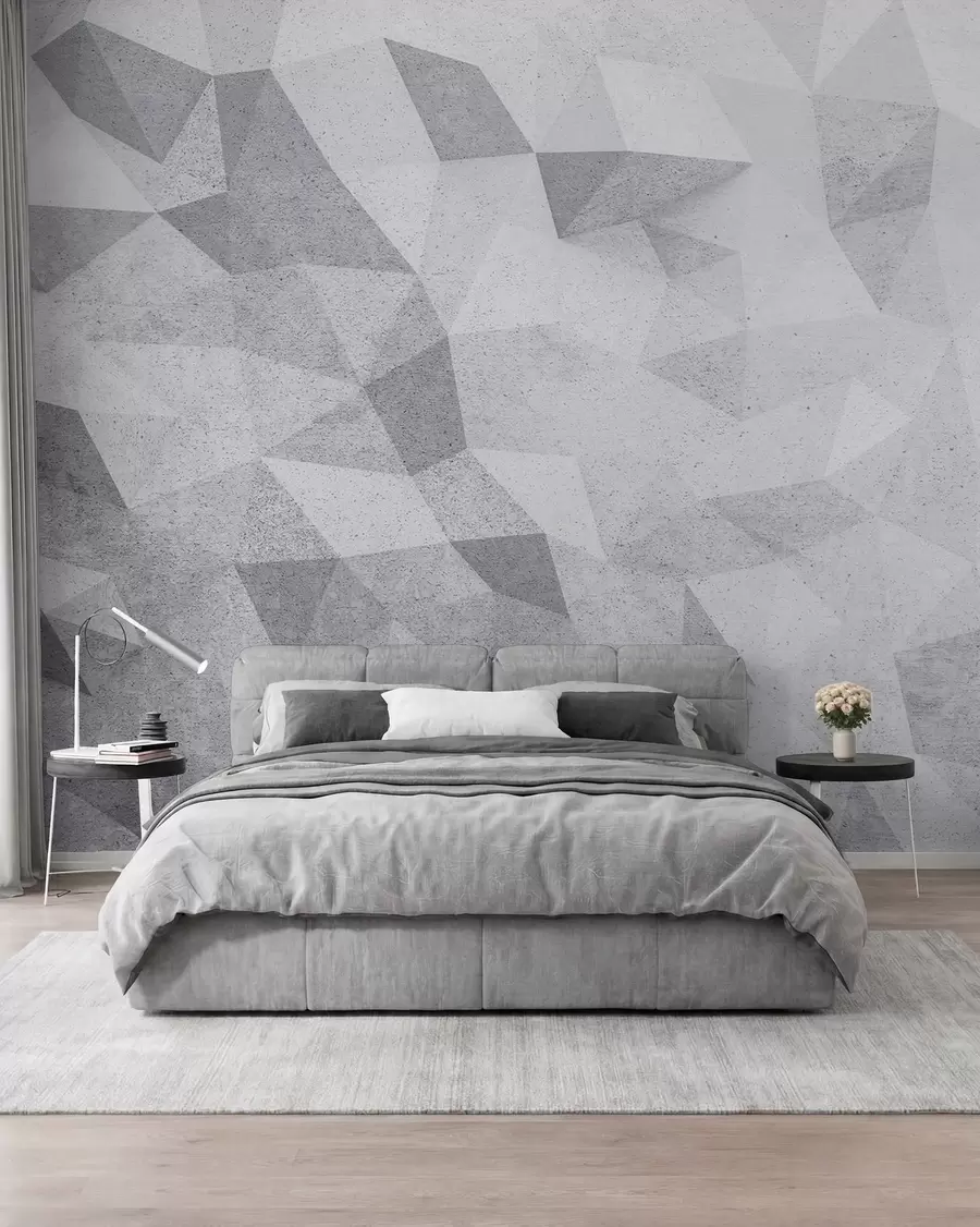 murais de parede Loft grunge abstrato com polígonos 3D u97336