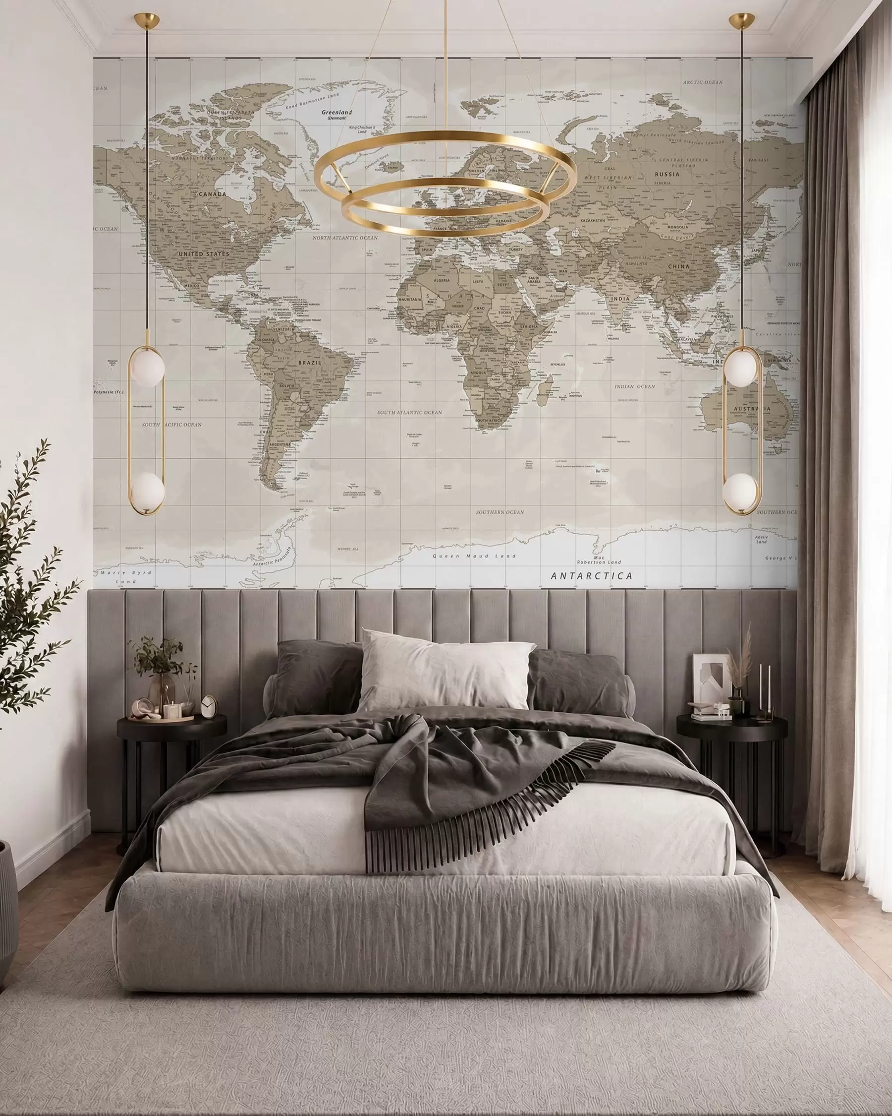 murais de parede Mapa do mundo vintage u97342