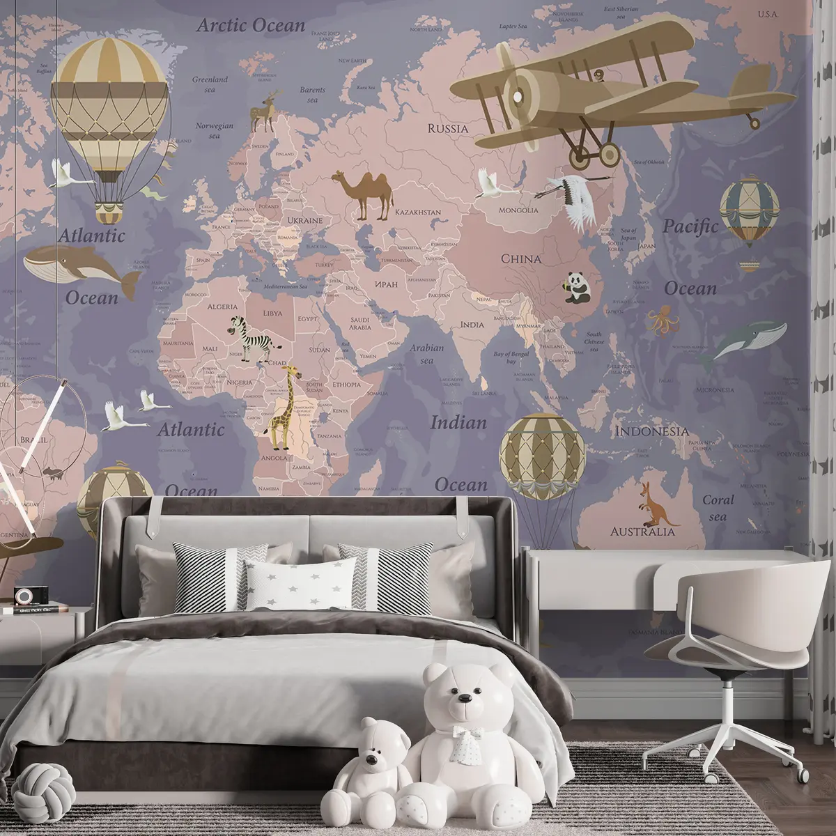 murais de parede Atlas violeta em inglês u36066v4