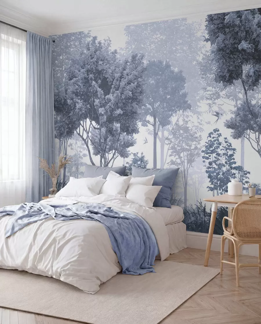murais de parede Floresta mágica em azul u72134v1