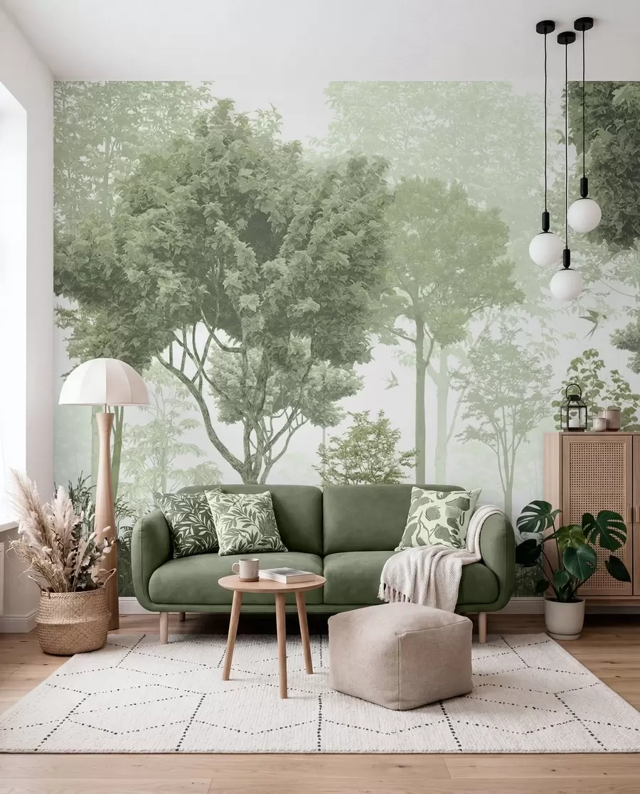 murais de parede Floresta mágica em verde u72134v2