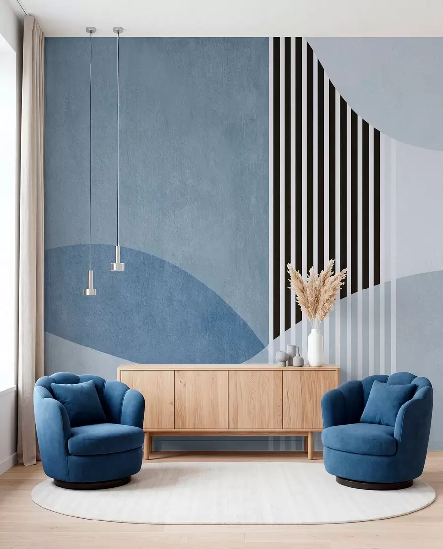 murais de parede Arcos retro em azul u74075v1