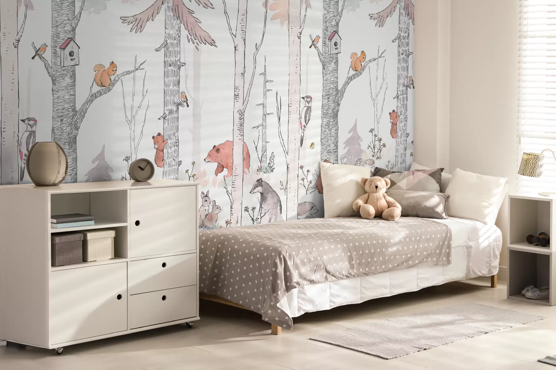 murais de parede Amigos da floresta, animais engraçados u96850