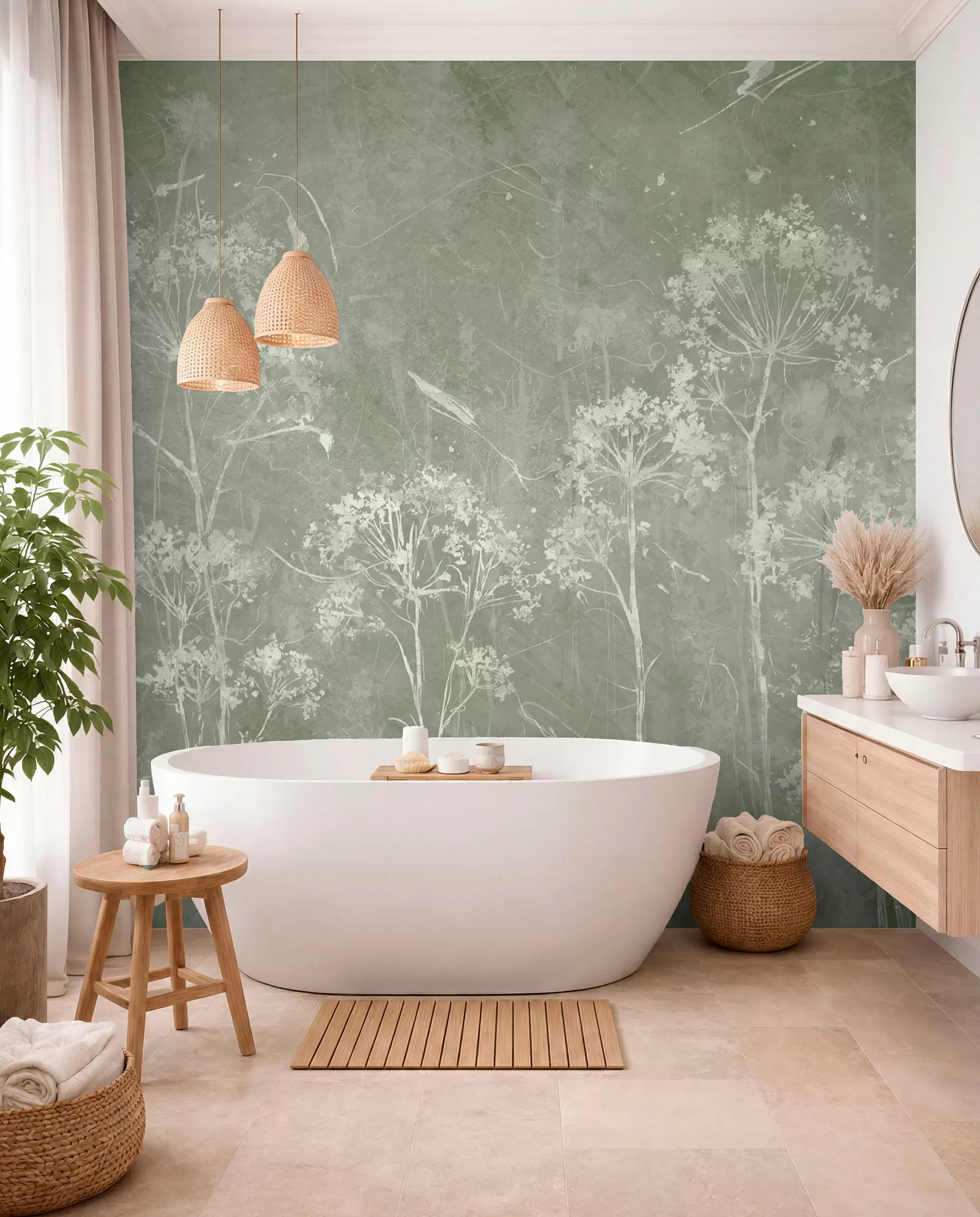 murais de parede Flores selvagens em estilo grunge u96551v1