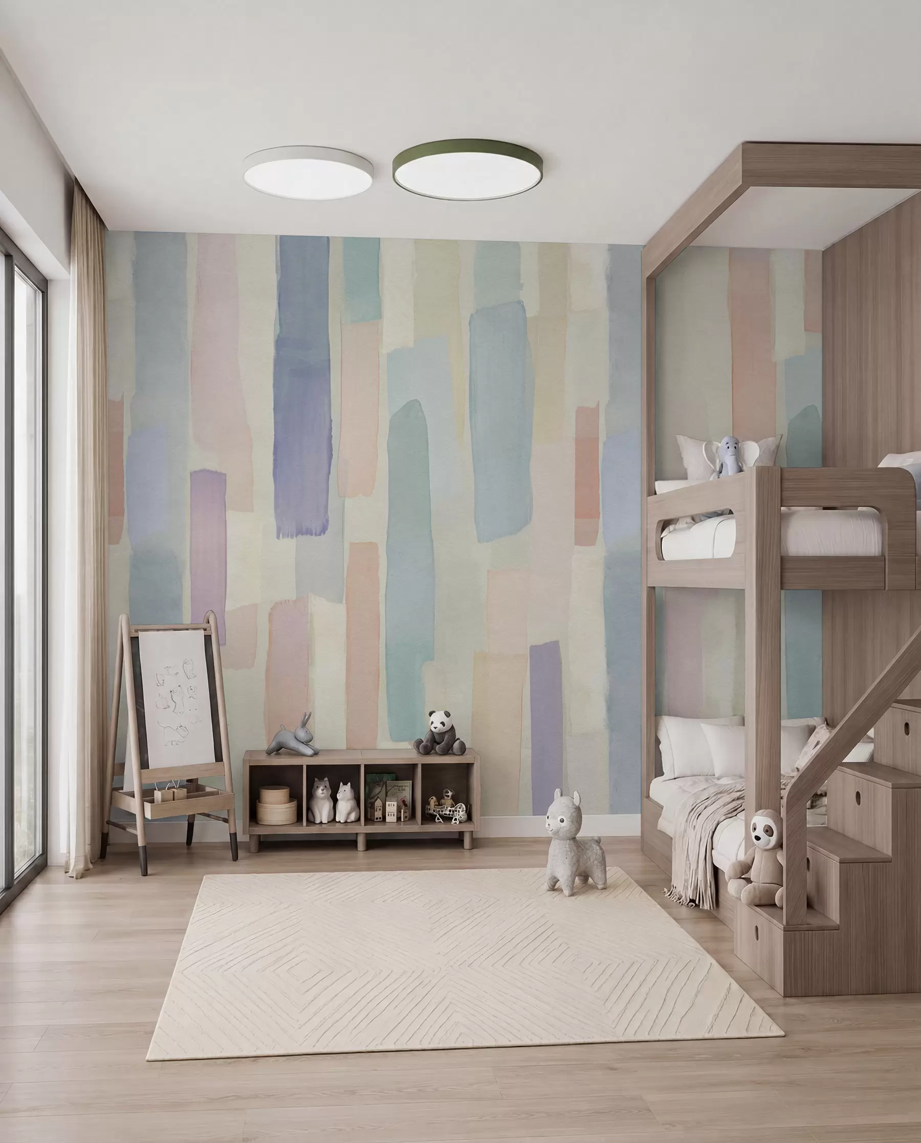 murais de parede Riscas pastel a pincel u97869