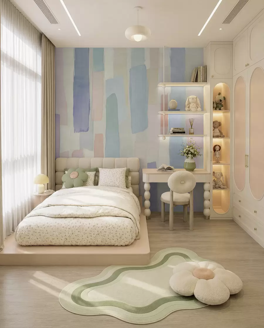 murais de parede Riscas pastel a pincel u97869