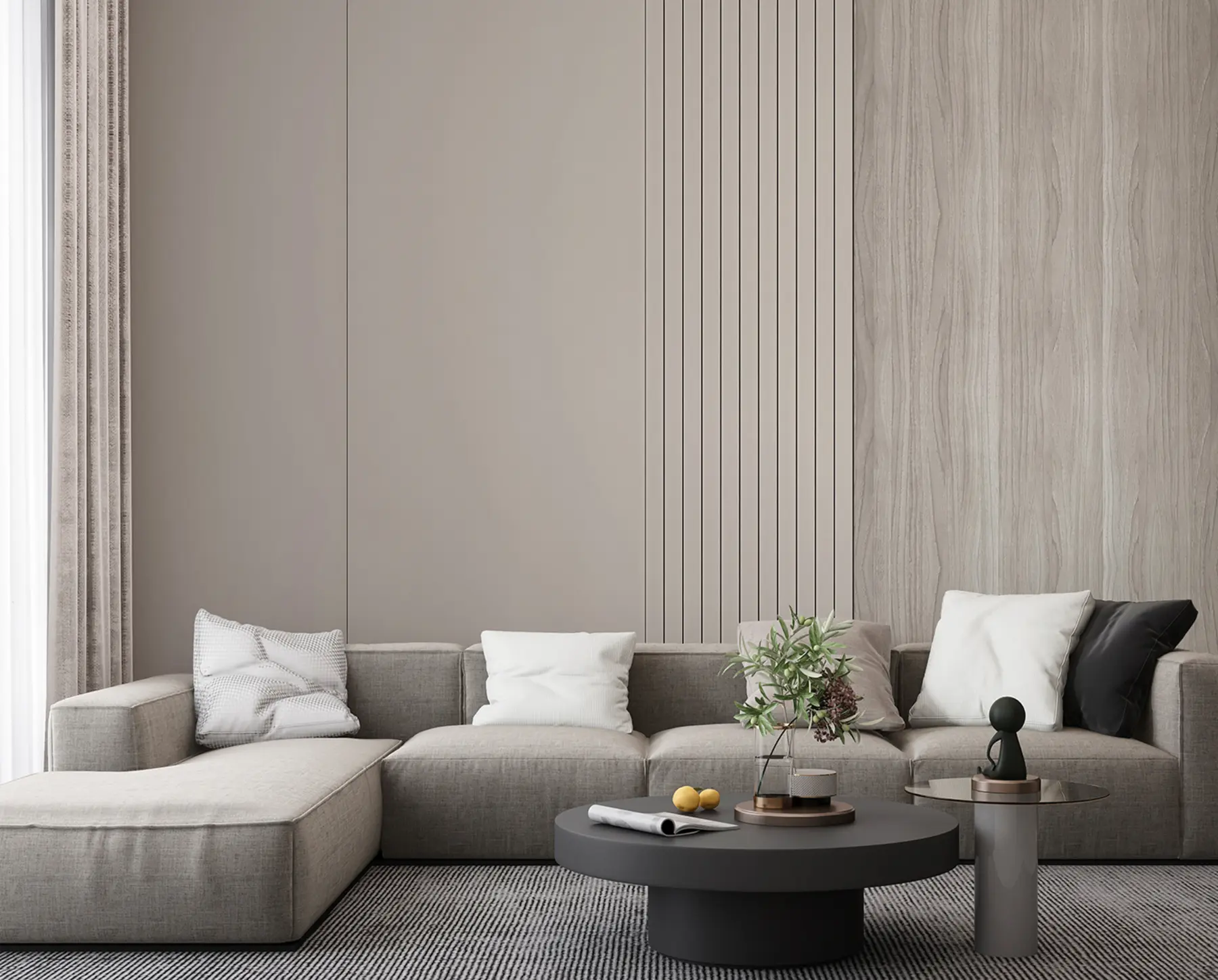 murais de parede Painel com aduelas e madeira u97549