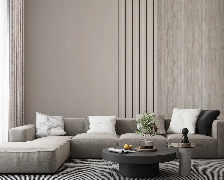 murais de parede Painel com aduelas e madeira u97549