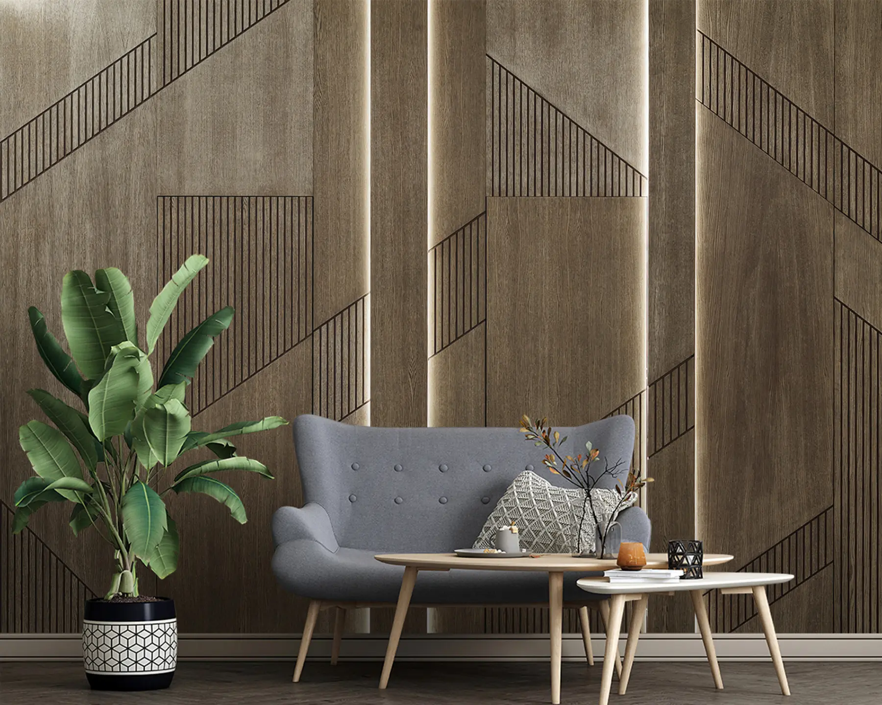 murais de parede Painel de madeira u97555