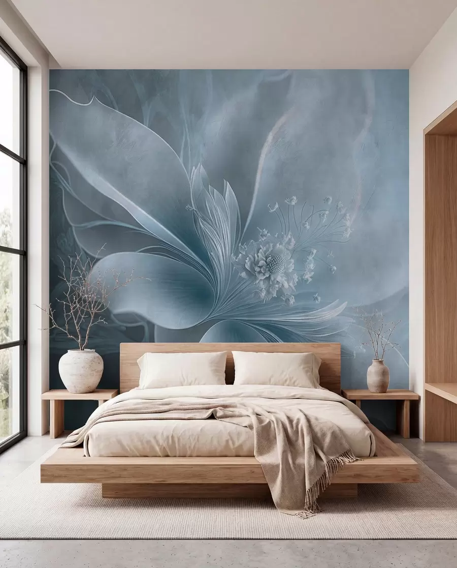 murais de parede Uma flor muito delicada de cor azul u93944v1