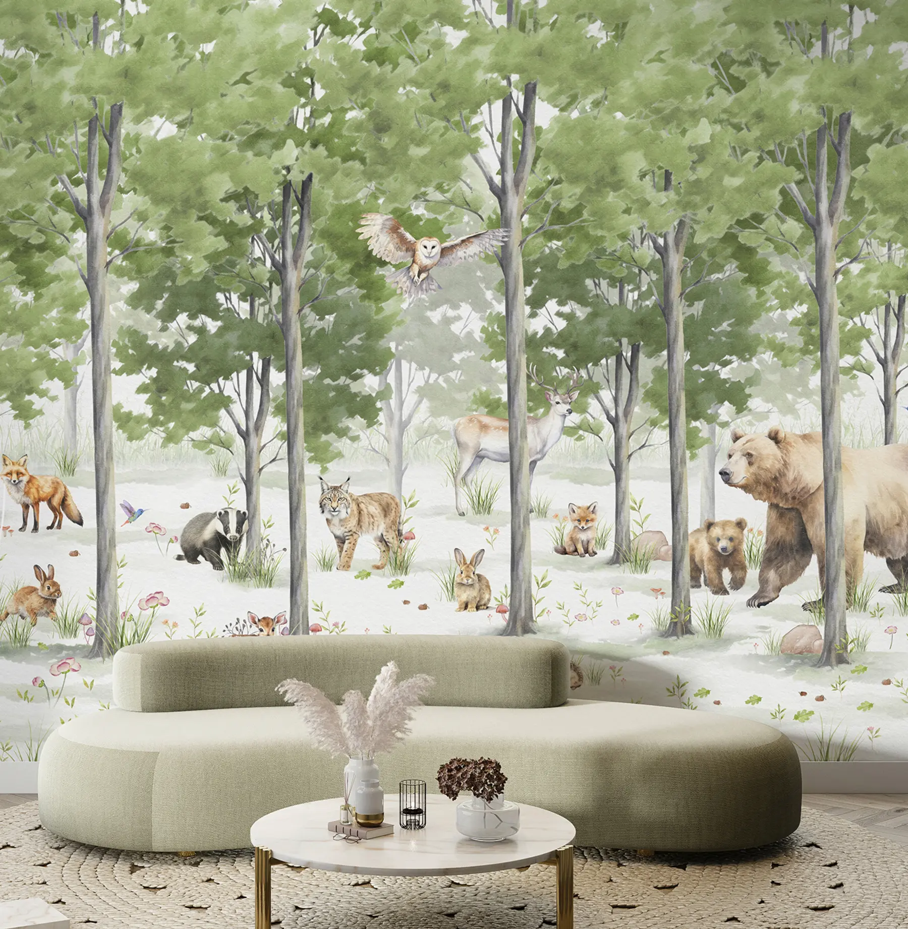 murais de parede Floresta com animais u97741