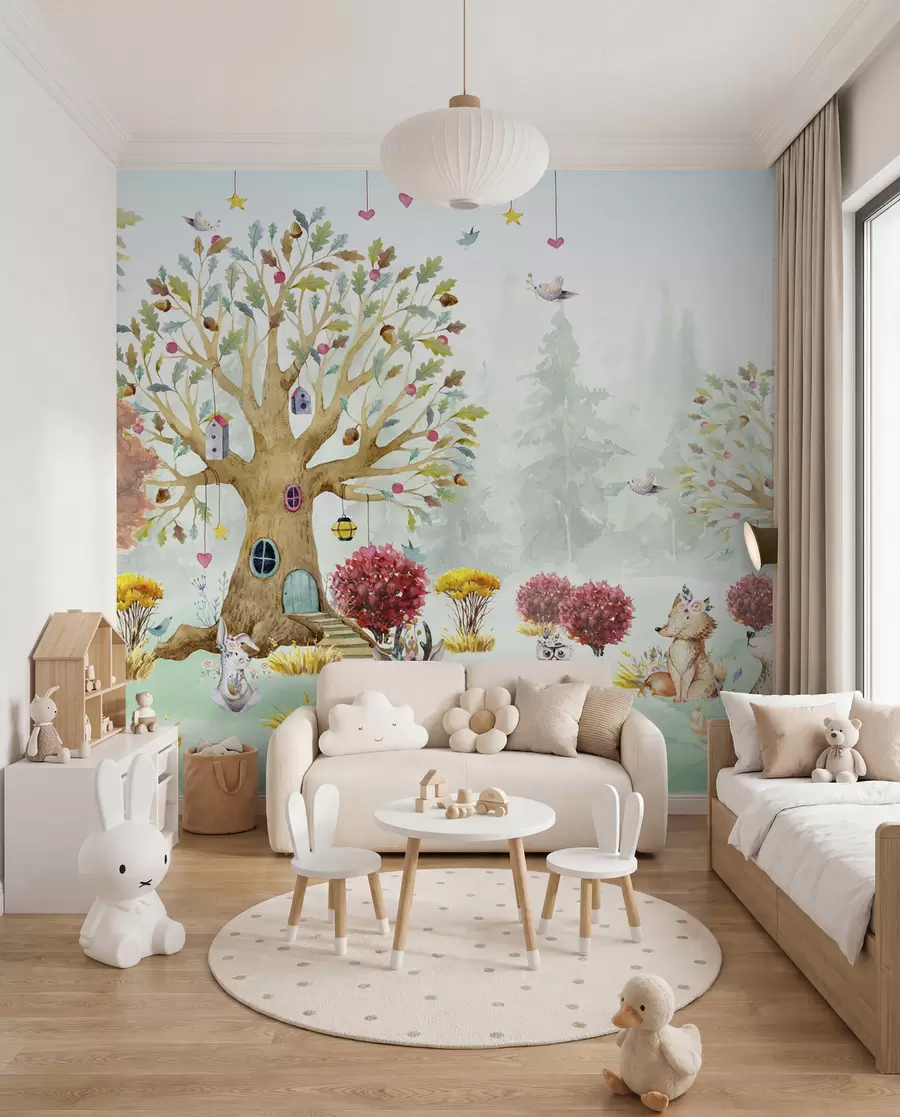 murais de parede Floresta com animais u98499