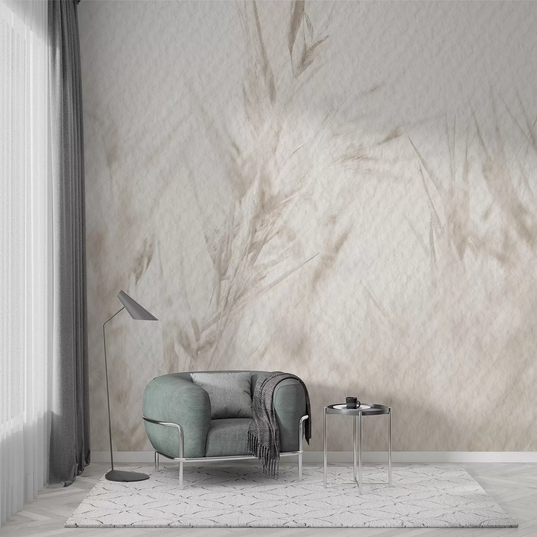 murais de parede Flores secas com textura de papel vintage u98438