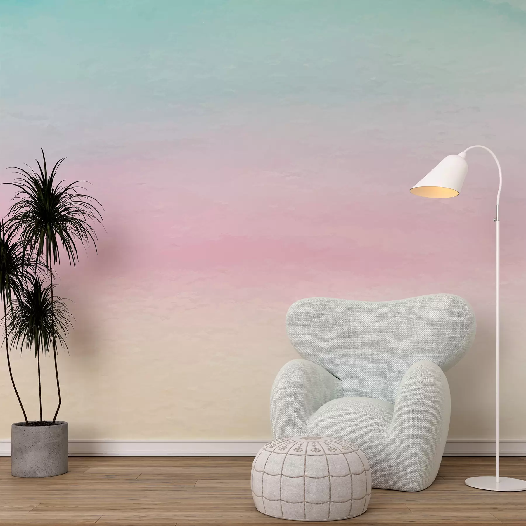 murais de parede Ombre em estilo rosa e azul u98238