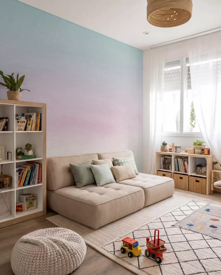 murais de parede Degradê do rosa ao azul u98238
