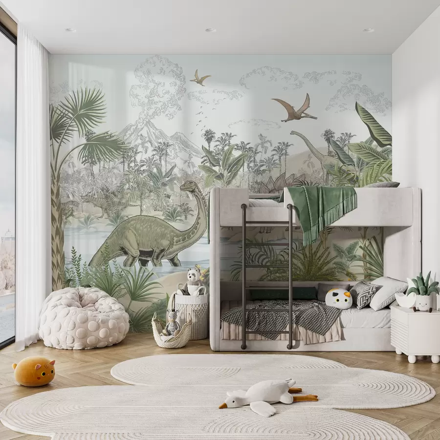murais de parede Dinossauros na floresta tropical u98674