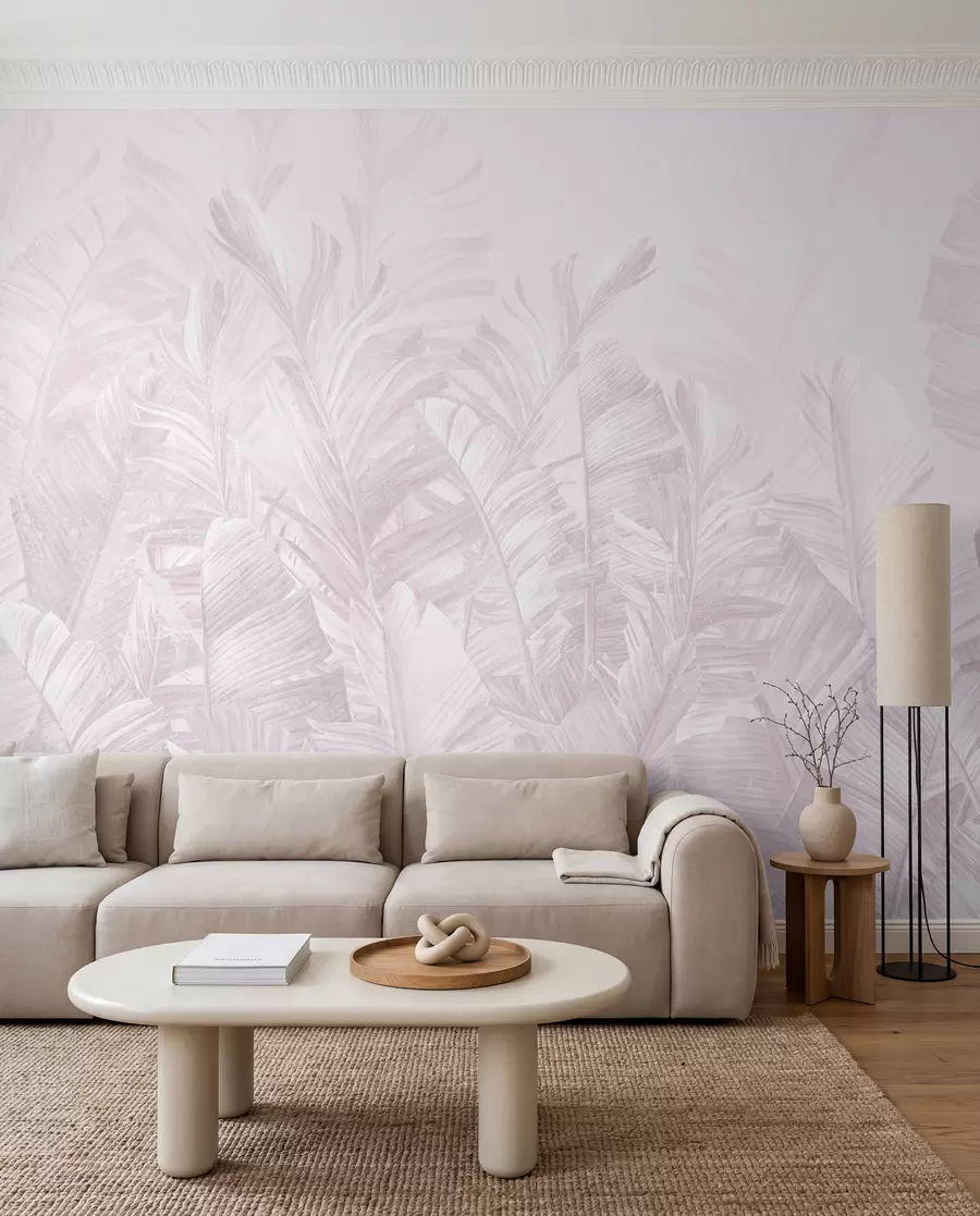 murais de parede Renda tropical rosa u98951v1