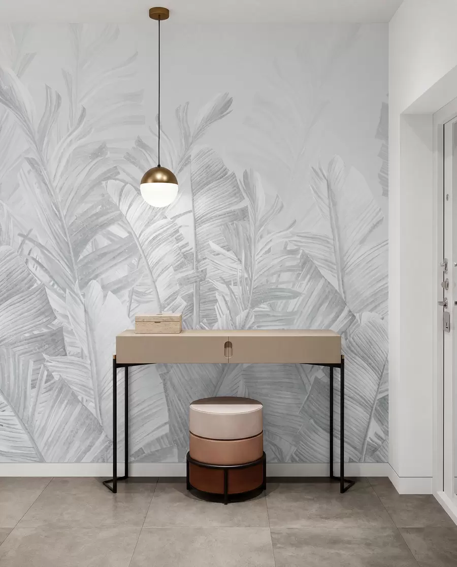 murais de parede Renda tropical — Cinza prata u98951v2