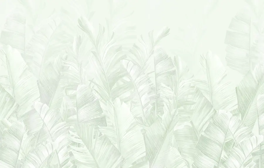 murais de parede Folhas da moda em verdes tropicais u98951v4