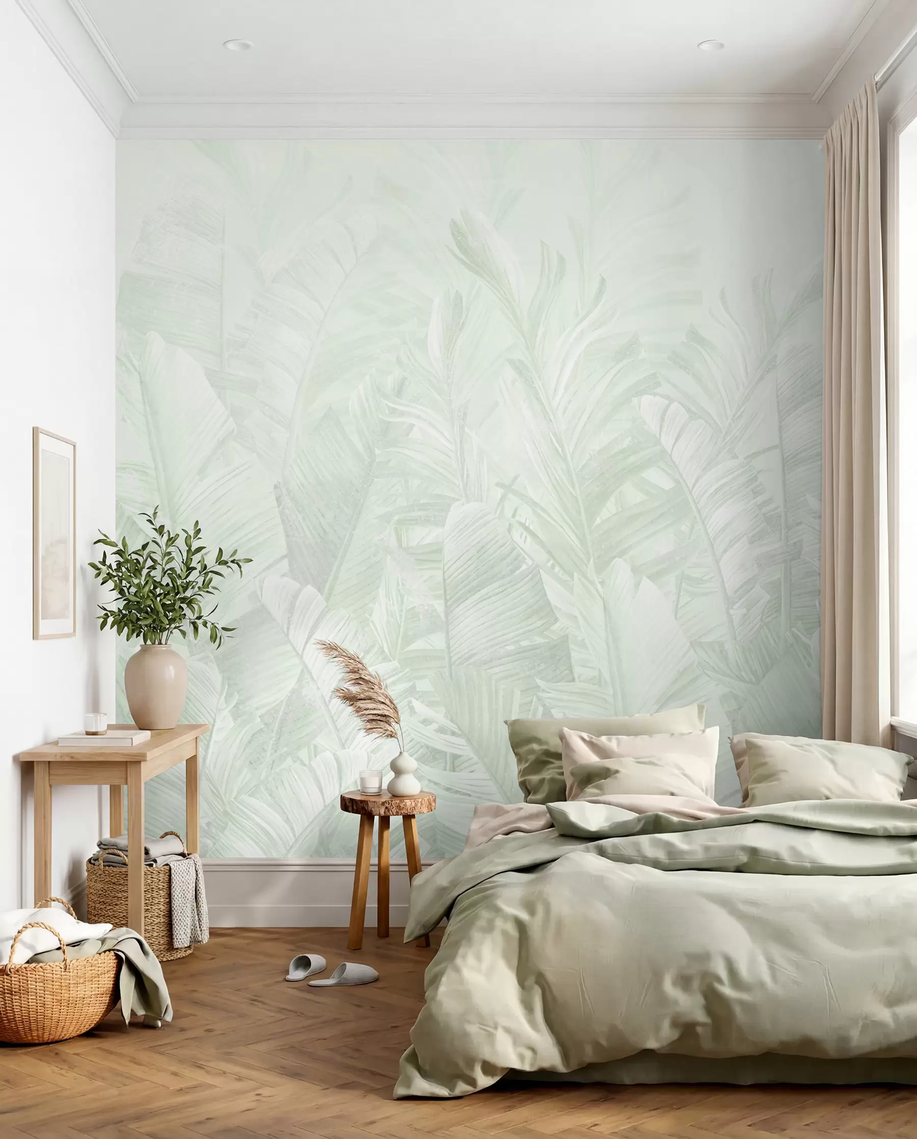 murais de parede Renda tropical em menta u98951v4