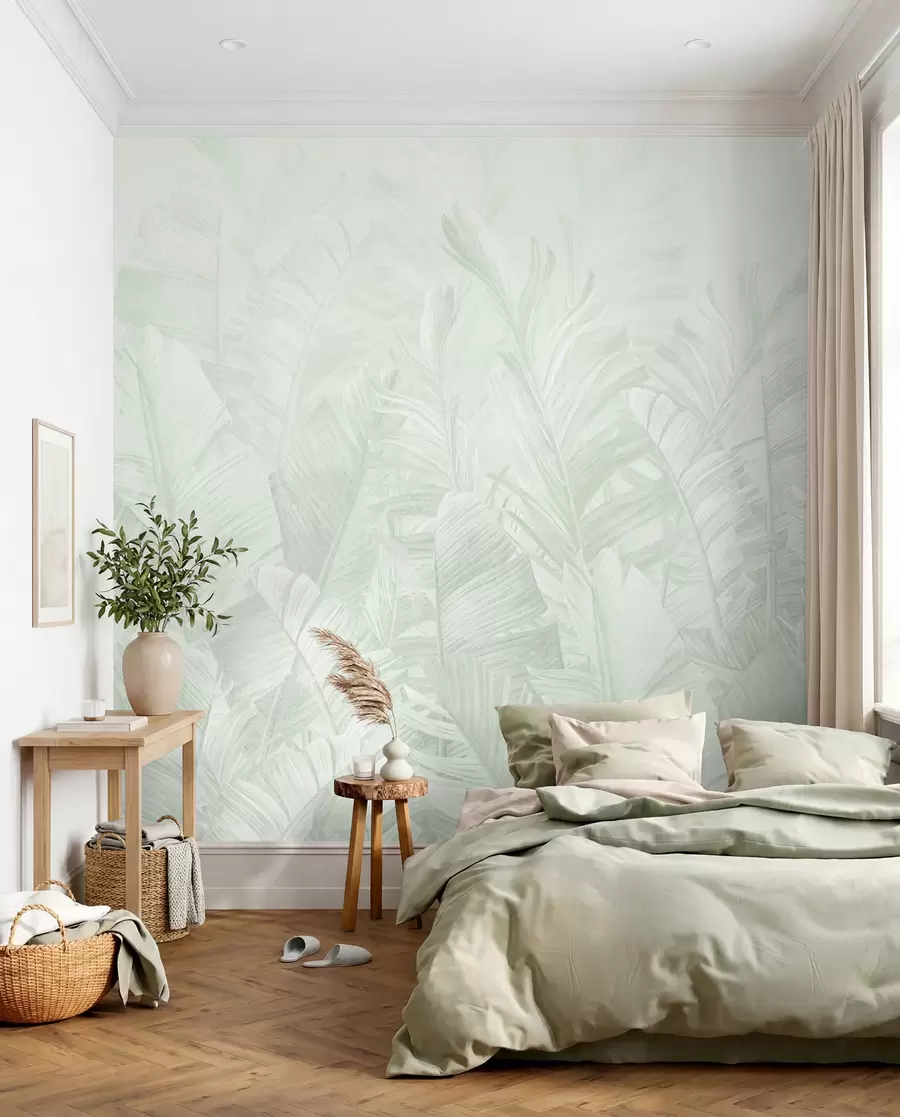 murais de parede Renda tropical em menta u98951v4