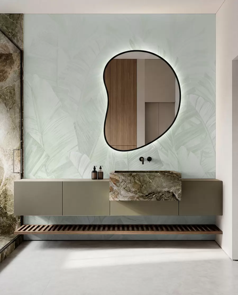murais de parede Folhas da moda em verdes tropicais u98951v4