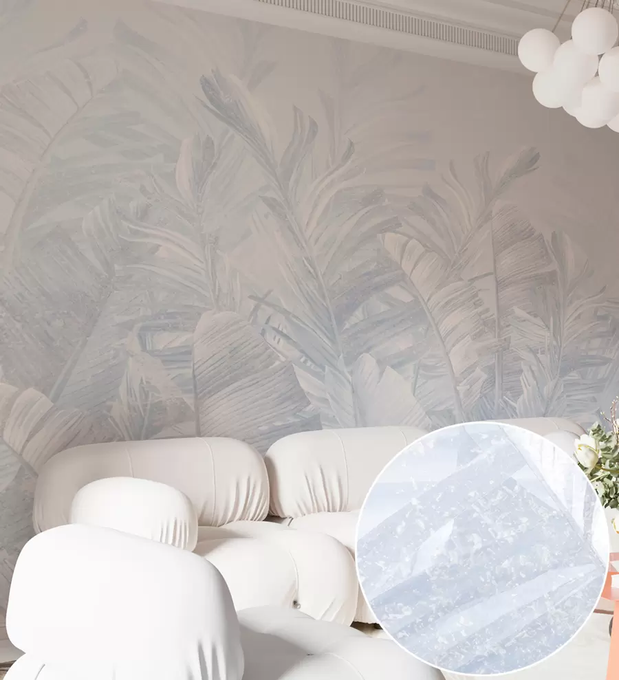 murais de parede Folhas azuis tropicais na moda u98951v5