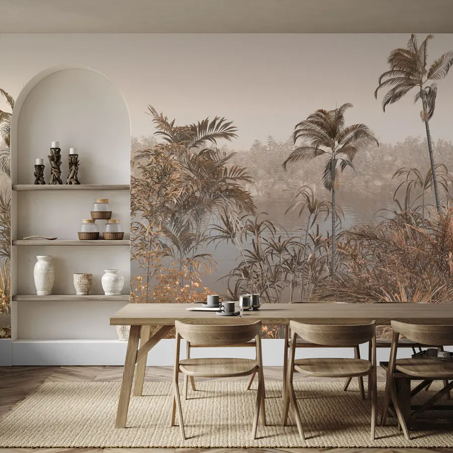 murais de parede Árvores e folhas tropicais u98929